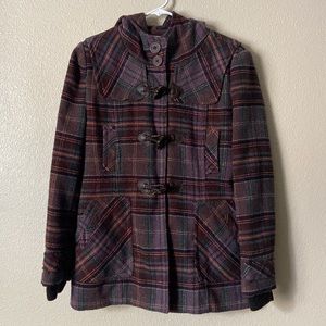 Grane Plaid Jacket in Purple and Brown